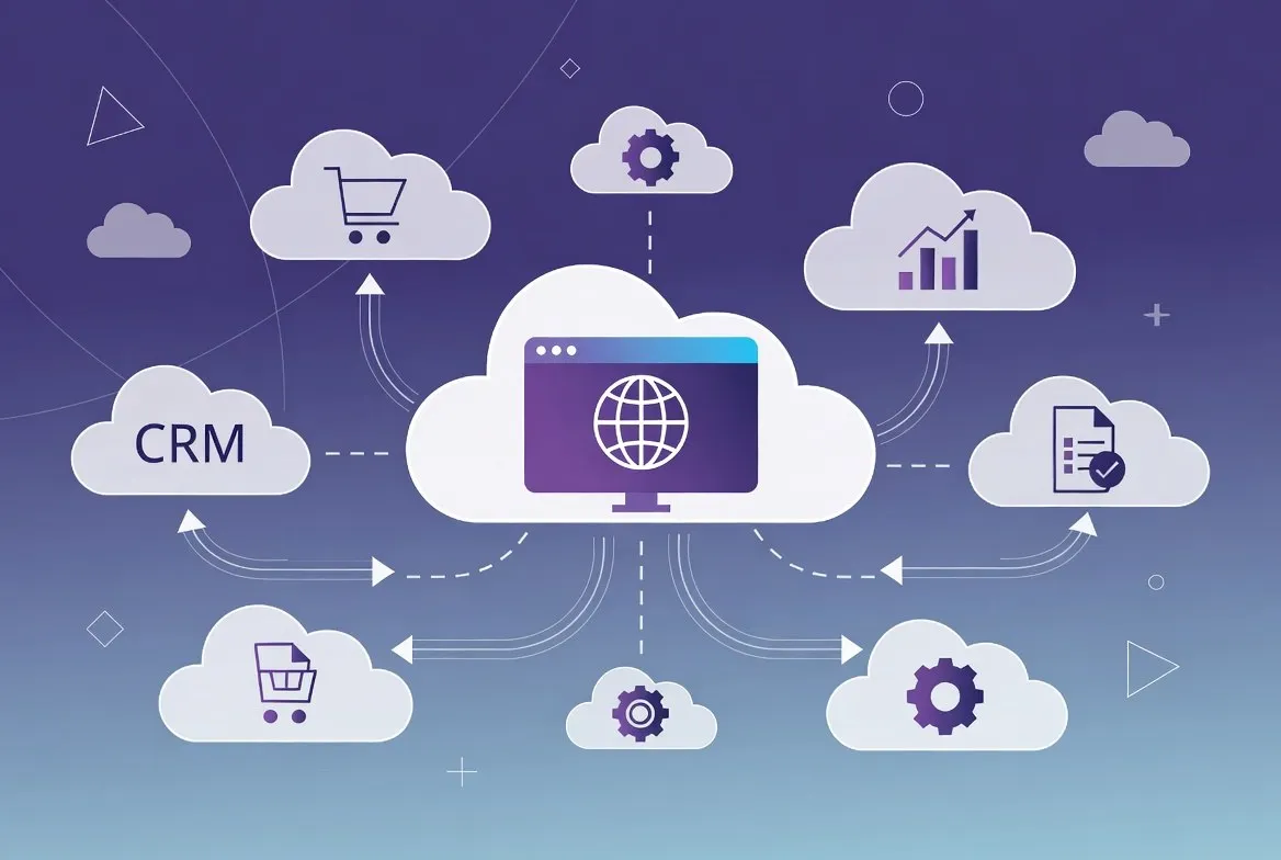 Website integration with connected business tools and cloud services