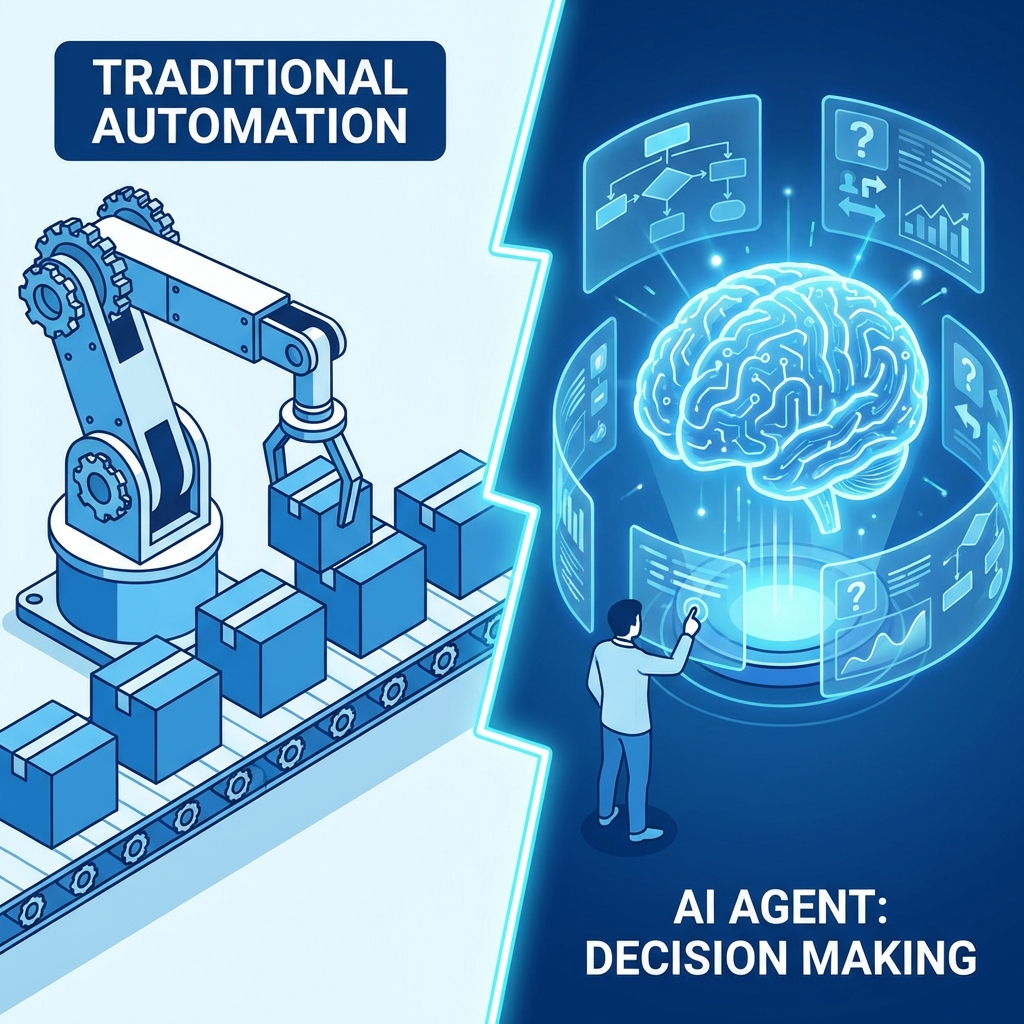 Traditional Automation vs AI Agents