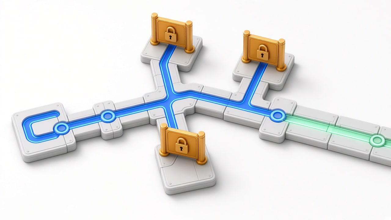 Workflow diagram showing the lock-in risk of AI website builders versus portable platforms