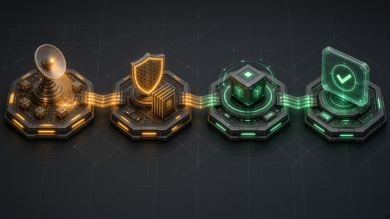 Clean 3D isometric 4-stage emergency incident response pipeline