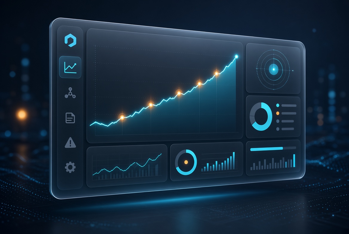 Post-launch organic search performance monitor displaying crawl index status and traffic recovery