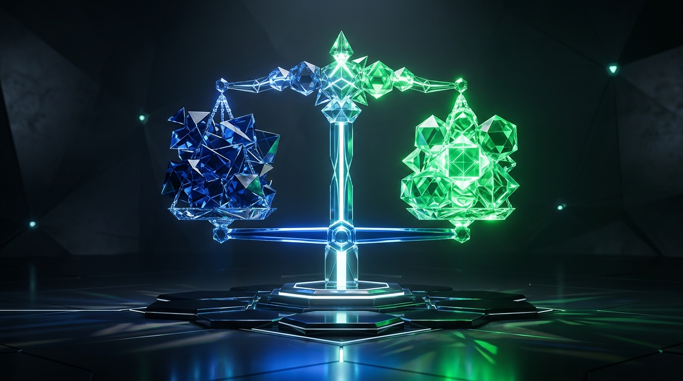 Abstract geometric data sculpture representing enterprise risk reduction and security ROI