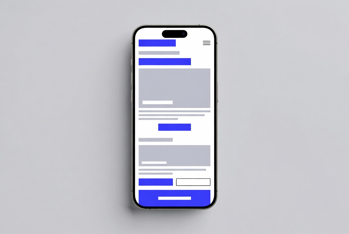Smartphone showing a mobile-friendly webpage with readable text and properly sized tap targets