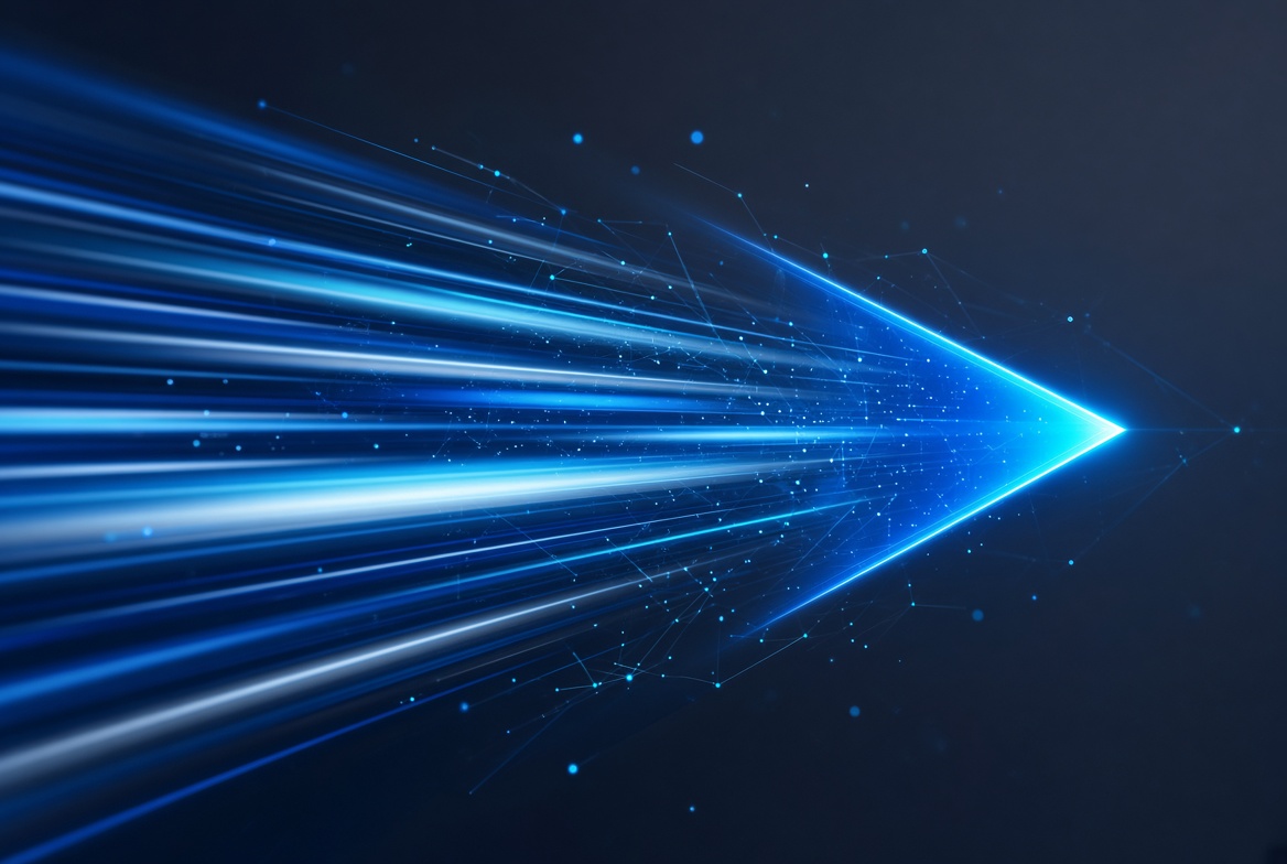 Semi-abstract visualization of speed and streamlined digital flow