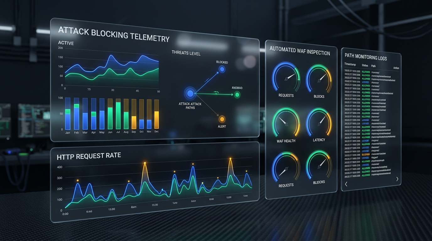 Web Application Firewall Attack Blocking Telemetry HUD
